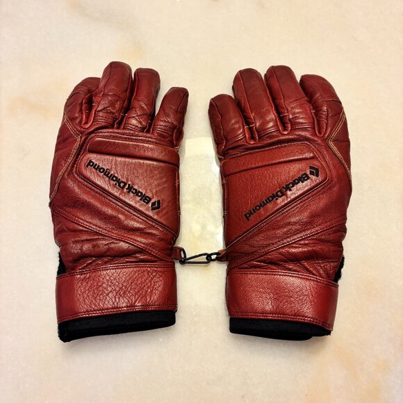 Black Diamond Legend Leather Gloves Waterproof Gore-TEX Snow Red Men’s Size M